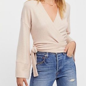 NWOT Free People Wrap Me Up Sweater (almond)